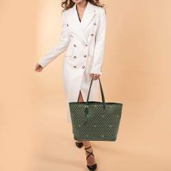 Pre Owned Faure Le Page Green Coated Canvas and Leather Daily Battle 37 Tote