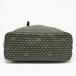Pre Owned Faure Le Page Green/Black Coated Canvas and Leather Daily Battle Tote