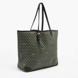 Pre Owned Faure Le Page Green/Black Coated Canvas and Leather Daily Battle Tote
