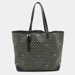 Pre Owned Faure Le Page Green/Black Coated Canvas and Leather Daily Battle Tote