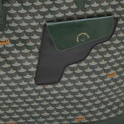 Faure Le Page Green Coated Canvas and Leather Daily Battle 37 Tote