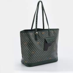 Faure Le Page Green Coated Canvas and Leather Daily Battle 37 Tote