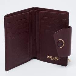 Pre Owned Faure Le Page Burgundy Coated Canvas and Leather Calibre Bifold Wallet