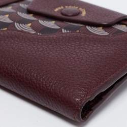 Pre Owned Faure Le Page Burgundy Coated Canvas and Leather Calibre Bifold Wallet