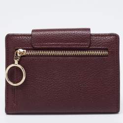 Pre Owned Faure Le Page Burgundy Coated Canvas and Leather Calibre Bifold Wallet