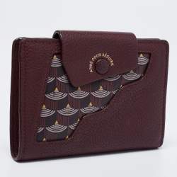 Pre Owned Faure Le Page Burgundy Coated Canvas and Leather Calibre Bifold Wallet