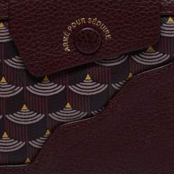 Pre Owned Faure Le Page Burgundy Coated Canvas and Leather Calibre Bifold Wallet