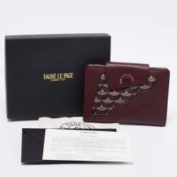 Pre Owned Faure Le Page Burgundy Coated Canvas and Leather Calibre Bifold Wallet