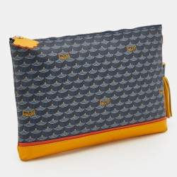Pre Owned Faure Le Page Multicolor Coated Canvas And Leather Pochette Zip 29 Bag