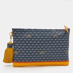 Pre Owned Faure Le Page Multicolor Coated Canvas And Leather Pochette Zip 29 Bag