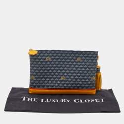 Pre Owned Faure Le Page Multicolor Coated Canvas And Leather Pochette Zip 29 Bag