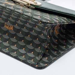 مملوكة مسبقًا Faure Le Page Green Coated Canvas and Leather Parade Top Handle Bag 