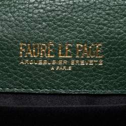 مملوكة مسبقًا Faure Le Page Green Coated Canvas and Leather Parade Top Handle Bag 