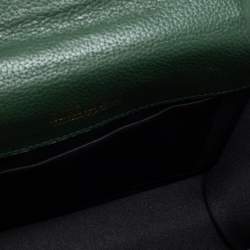 مملوكة مسبقًا Faure Le Page Green Coated Canvas and Leather Parade Top Handle Bag 