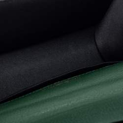 مملوكة مسبقًا Faure Le Page Green Coated Canvas and Leather Parade Top Handle Bag 