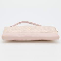 Pre Owned Faure Le Page Pink/Peack Coated Canvas and Leather Wristlet Clutch