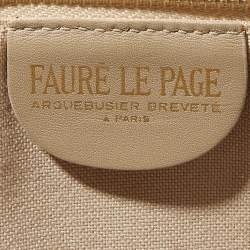 Pre Owned Faure Le Page Pink/Peack Coated Canvas and Leather Wristlet Clutch