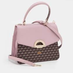 Pre Owned Faure Le Page Pink Coated Canvas And Leather Parade 23 Top Handle Bag