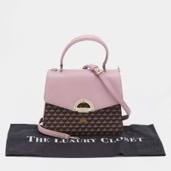 Pre Owned Faure Le Page Pink Coated Canvas And Leather Parade 23 Top Handle Bag