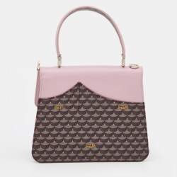 Pre Owned Faure Le Page Pink Coated Canvas And Leather Parade 23 Top Handle Bag