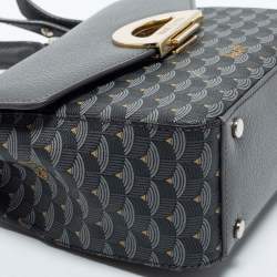 Faure Le Page Grey Coated Canvas and Leather Parade Top Handle Bag