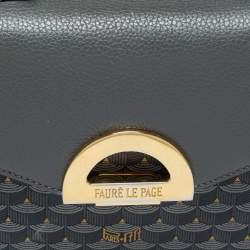 Faure Le Page Grey Coated Canvas and Leather Parade Top Handle Bag