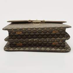 Faure Le Page Beige/Brown Coated Canvas and Leather Parade Top Handle Bag