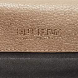 Faure Le Page Beige/Brown Coated Canvas and Leather Parade Top Handle Bag