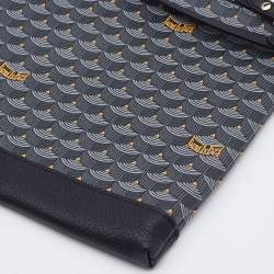 Faure Le Page Black Coated Canvas and Leather Wristlet Clutch