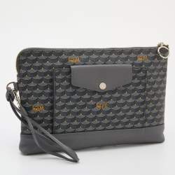 مملوكة مسبقًا حقيبة كلتش فور لو باج حمالة يد جلد و كانفاس مقوى بني و بيج 