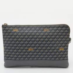 مملوكة مسبقًا حقيبة كلتش فور لو باج حمالة يد جلد و كانفاس مقوى بني و بيج 