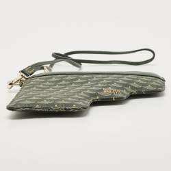 Faure Le Page Green Coated Canvas Calibre 22 Wristlet Pouch
