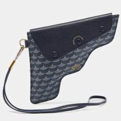 Faure Le Page Blue Coated Canvas Caliber 18 Wristlet Pouch