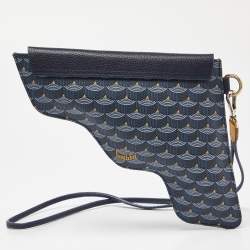 Faure Le Page Blue Coated Canvas Caliber 18 Wristlet Pouch