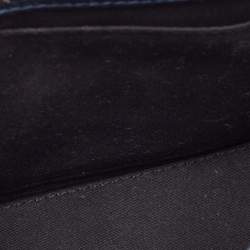 Fauré Le Page Navy Blue Leather and Coated Canvas Calibre 21 Top Handle Bag