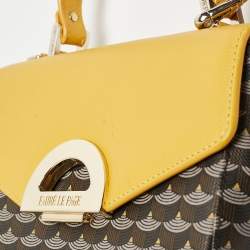 Fauré Le Page Yellow Coated Canvas and Leather Parade Top Handle Bag