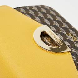Fauré Le Page Yellow Coated Canvas and Leather Parade Top Handle Bag