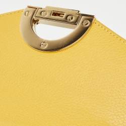 Fauré Le Page Yellow Coated Canvas and Leather Parade Top Handle Bag