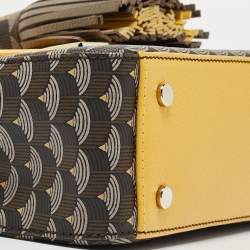 Fauré Le Page Yellow Coated Canvas and Leather Parade Top Handle Bag