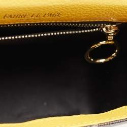 Fauré Le Page Yellow Coated Canvas and Leather Parade Top Handle Bag