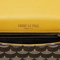 Fauré Le Page Yellow Coated Canvas and Leather Parade Top Handle Bag