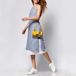 Fauré Le Page Yellow Coated Canvas and Leather Parade Top Handle Bag