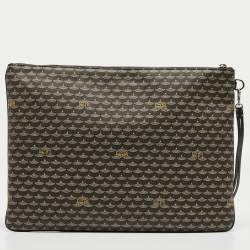 Faure Le Page Grey Coated Canvas and Leather Pouch