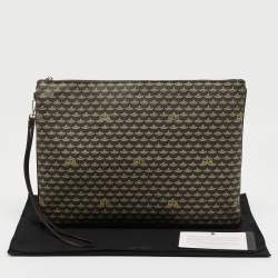 Faure Le Page Grey Coated Canvas and Leather Pouch