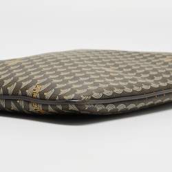 Faure Le Page Grey Coated Canvas and Leather Pouch