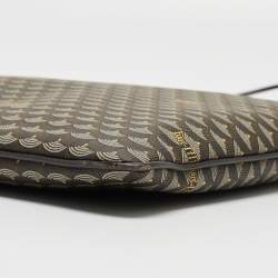 Faure Le Page Grey Coated Canvas and Leather Pouch