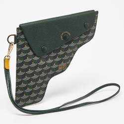 Faure Le Page Green Coated Canvas and Leather Caliber 18 Wristlet Pouch