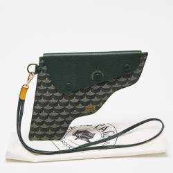Faure Le Page Green Coated Canvas and Leather Caliber 18 Wristlet Pouch