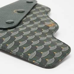 Faure Le Page Green Coated Canvas and Leather Caliber 18 Wristlet Pouch