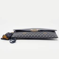 Pre Owned Faure Le Page Navy Blue Coated Canvas and Leather Parade Clutch 